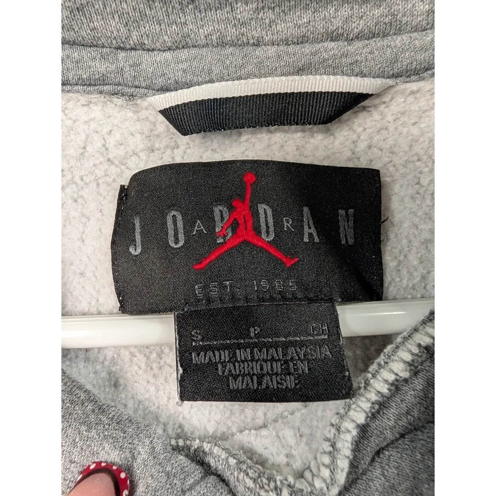 Jordan Mens Multi-Color Logo Pullover Hoodie Gray Size Small 7605